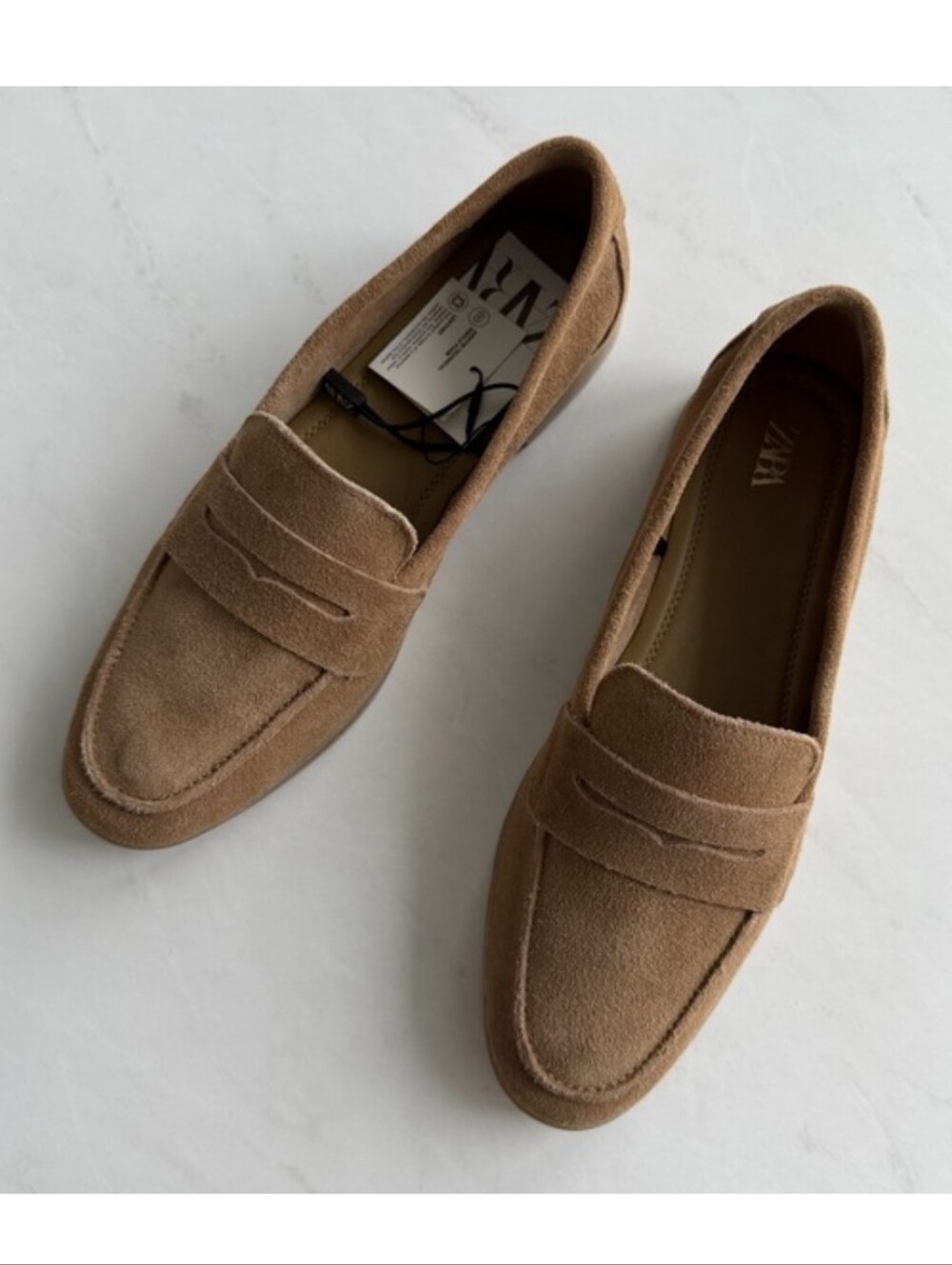 Zara Suede Penny Loafers NWT - Picture 3 of 10